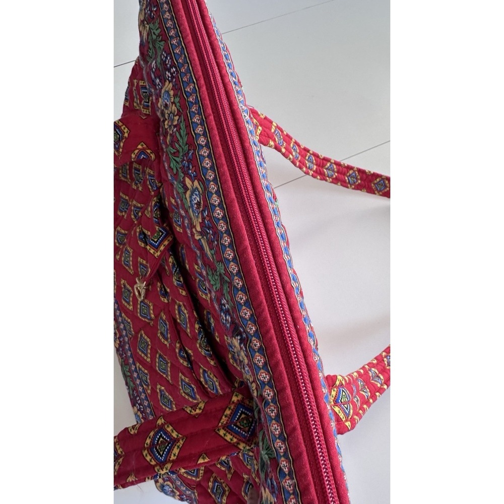 Vera Bradley Betsy Purse Tote Villa Red Pattern Retired Shoulder Bag Vintage - Picture 7 of 16